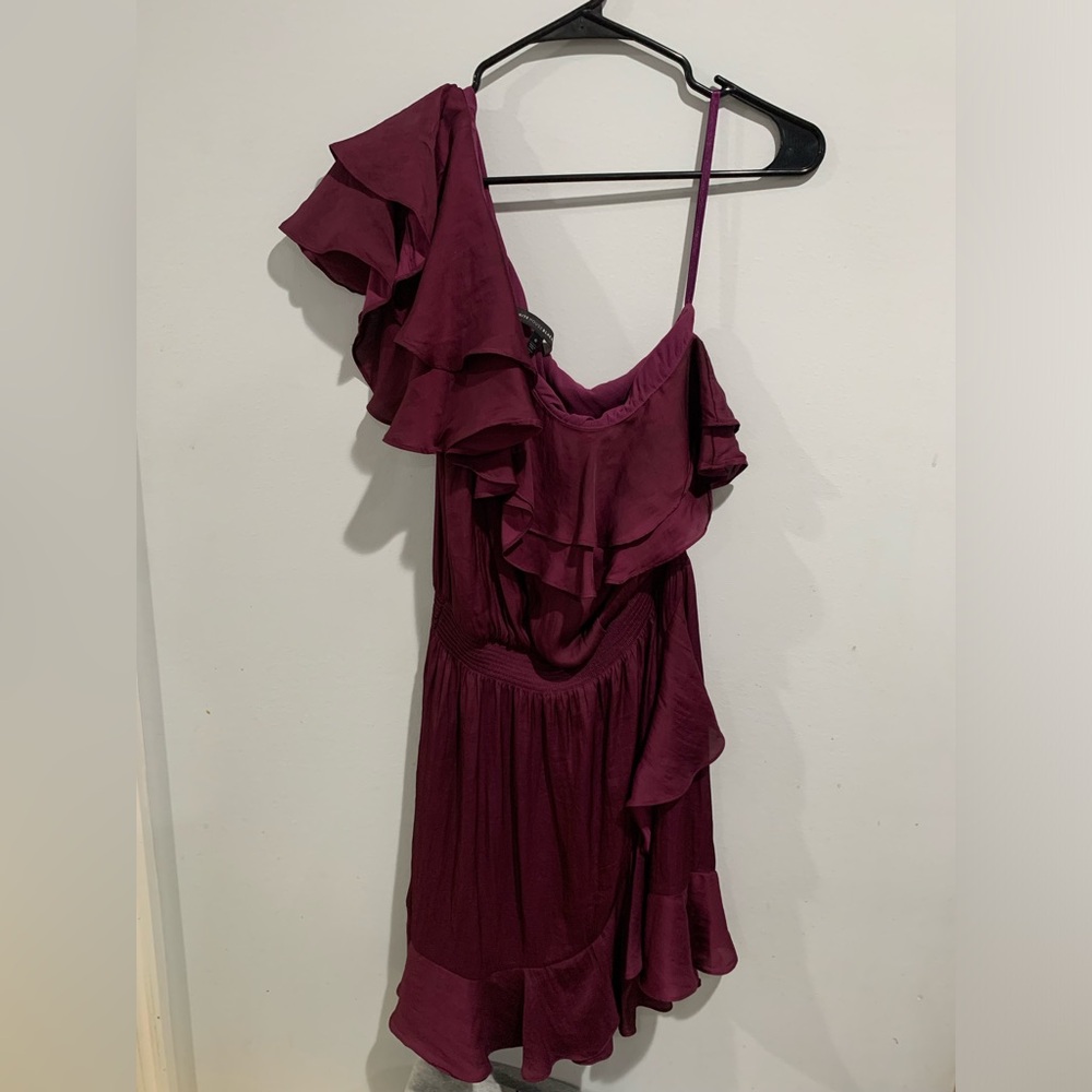 Formal plum one shoulder dress